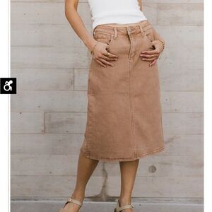 Bohme Jordan Denim skirt TAN
